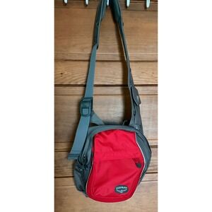 Osprey Veer Sling Bag Red Gray Crossbody Shoulder Backpack Recycled Messenger